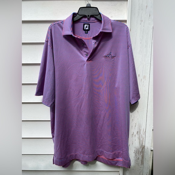 Men’s Footjoy Stretch Golf Polo Shirt Black Swan Country Club Georgetown MA XL - Picture 1 of 5